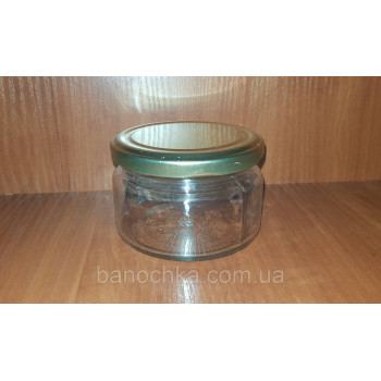 Банка скляна 250 мл із золотистою кришкою 82 мм (15 штук)