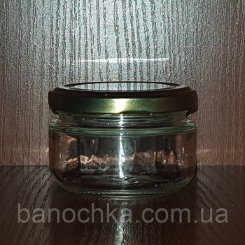 Банка скляна 100 мл з кришкою золото 66 мм (24 штуки)