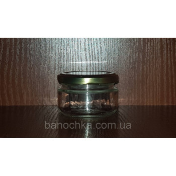 Банка скляна 100 мл з кришкою золото 66 мм (24 штуки)