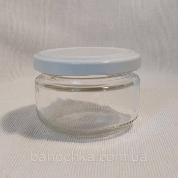 Банка скляна 100 мл з білою кришкою 66 мм (24 штуки)