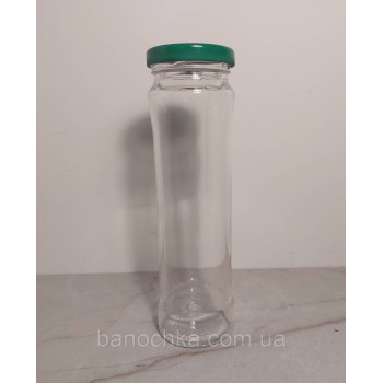 Банка скляна 212 мл із зеленою кришкою 48 мм HAUT (30 штук)