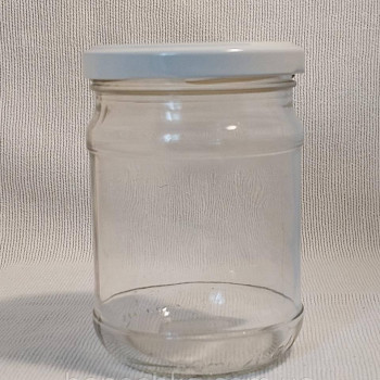 Банка скляна 250 мл з білою кришкою 66 мм (24 штуки)
