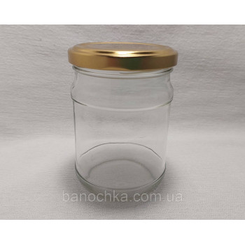 Банка скляна 250 мл із золотистою кришкою 66 мм (24 штуки)