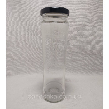 Банка скляна 212 мл з чорною кришкою 48 мм HAUT (30 штук)