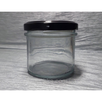 Банка скляна 135 мл з чорною кришкою 63 мм (25 штук)
